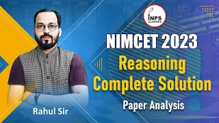 📚 NIMCET 2023 Reasoning Complete Solution  Paper Analysis  INPS Classes By Rahul Sir 📚 [upl. by Georgi]