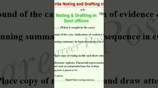 Noting and Drafting in Government offices and Central Government offices shorts shortvideos [upl. by Elyrad]