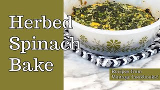 HERBED SPINACH BAKE BHG Lunches amp Brunches 1963  Cooking the Books [upl. by Mannuela]