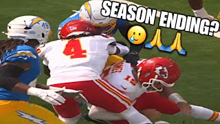 Patrick Mahomes causes HORRIFIC KNEE INJURY to Rashee Rice after Bad Pass  Chiefs vs Chargers [upl. by Lounge961]