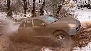 Jeep vs Land Rover vs Porsche in Hard Snow and Mud Off Road [upl. by Eivla]