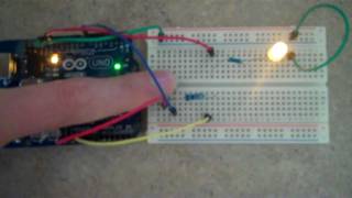 Arduino  Persistent LED with Momentary Tact Switch [upl. by Tristas202]