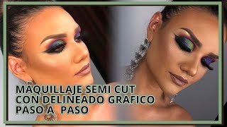 Maquillaje Semi Cut Delineado gráfico Paso a paso 2DA PARTE [upl. by Ahseina884]