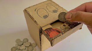 How To Make Coin Bank Box From Cardboard  Awesome Cardboard Projects [upl. by Sioled]