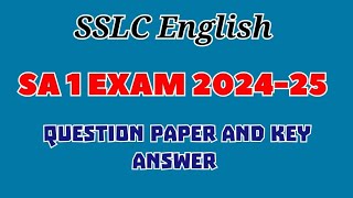 SA 1 10th English question paper with key answer summative assignment 1 202425 sslc English [upl. by Eremaj]