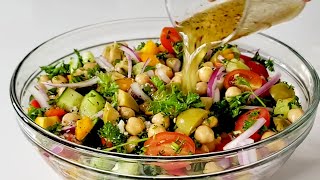 Mediterranean Chickpea Salad Recipe [upl. by Sly]