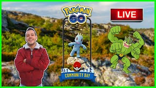 🔴 Community Day Machop  Pokémon GO LIVE [upl. by Eelarat675]