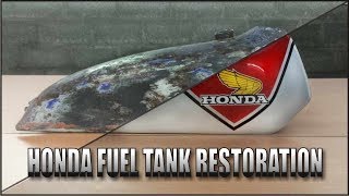 Motorcycle Fuel Tank Restoration  Honda TL125 70s [upl. by Ielhsa]