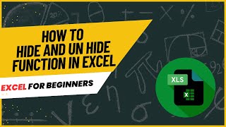 How to Hide and Un Hide Function in Excel  Excel course for beginners [upl. by Ecidnak56]