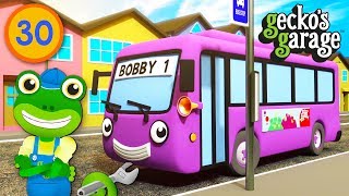 Gecko Meets Bobby The Bus  Geckos Garage  Educational Videos For Kids  Bus Videos For Children [upl. by Idyak355]