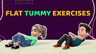 12 MAT EXERCISES FOR FLAT TUMMY  KIDS WORKOUT [upl. by Holladay]