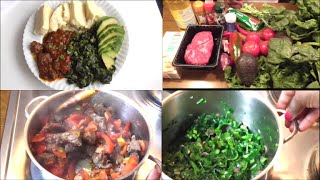 UGALI BEEF STEW AND SPINACH COOKING KENYAN FOOD [upl. by Ttenna]