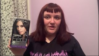 DYEING MY HAIR AND CHATTING  HALLOWEEN HUNTING PINUP amp MORE  LOREAL FÉRIA BLACK LEATHER HAIR DYE [upl. by Ojoj]