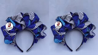 Trending RufflesScrunchie Headband with Ankara FabricDIY statement Headpiece [upl. by Strephonn]