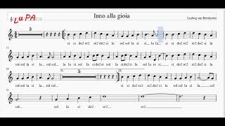 Inno Europeo  Inno alla gioia  riveduto e migliorato  Flauto  Note  Spartito  Instrumental [upl. by Hna44]