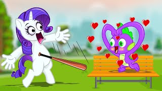 Spikes love at first sight for Rarity  MY LITTLE PONY  Stop Motion Paper [upl. by Nabe]