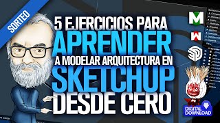 🏗️ SketchUp modelado de ARQUITECTURA desde cero  TUTORIAL español BASICO para arquitectos 1ra PARTE [upl. by Lihcox]