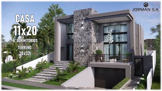 House Design  Modern House Design  11x20m 2 Storey with basement  4 Bedrooms [upl. by Acim]