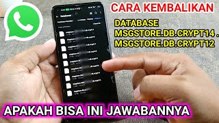 apakah bisa mengembalikan database msgstoredbcrypt14  msgstoredbcrypt12 [upl. by Janka]