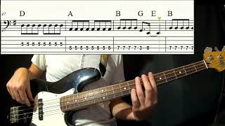 Rag doll  Aerosmith play along bass tabs and sheet music [upl. by Lesley]