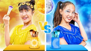 Day Girl vs Night Girl With One Colored Makeover Challenge  Baby Doll TV [upl. by Toland]