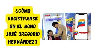 Cómo Registrarse para Recibir Bono José Gregorio Hernández online venezuela patria [upl. by Arabele]