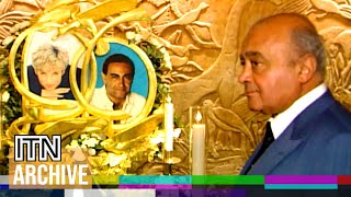 Mohamed AlFayed Meets Mourners at Princess Diana and Dodi Fayed Memorial 1999 [upl. by Zelten569]