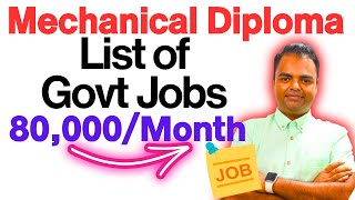 List of Govt Jobs After Diploma Mechanical Engineering High Salary Career Options After Diploma ME [upl. by Nimrahc]