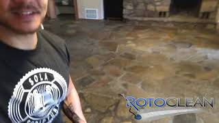 Flagstone floor refinishing amp sealing in Eads Tn by RotoClean [upl. by Destinee]