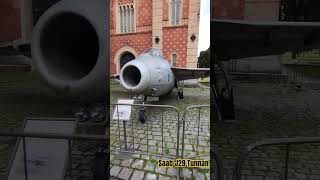 Saab J29 Tunnan Austrian Air Force at the Heeresgeschichtliches Museum Vienna Austria [upl. by Hasin]