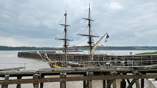 Five vessels moving in Sharpness PleasureCraft Muddredger Tallship lifeboat freightship [upl. by Letnuahs]