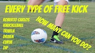 Every Type of Free Kick  How Many Can You Do  ShootAndThrill [upl. by Nemad]