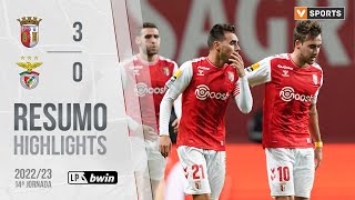 Highlights  Resumo SC Braga 30 Benfica Liga 2223 14 [upl. by Martita]