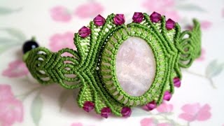 How to Make a Macrame Bracelet with a Stone [upl. by Ivor166]