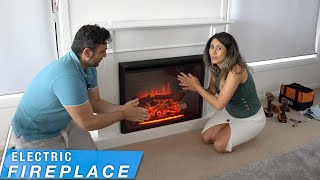 2000W Electric Fireplace Insert REVIEW and DIY Install [upl. by Goda480]