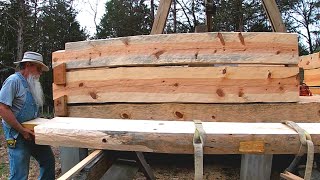 Setting Round 3  Dovetail Log Cabin Build Ep 20 [upl. by Amilb]