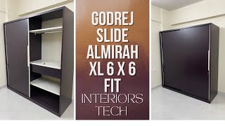 Godrej sliding Almira 2 door XL secret locker inside ￼using metal body bedroom set Almira design [upl. by Ragouzis]