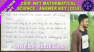 Q  73  booklet  A  sec  c  csir net june 2018 answer key  linear algebra [upl. by Gorlicki]