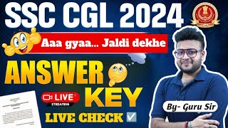 SSC CGL 2024 Answer Key Today  ssc cgl answer key out 2024 SSC CGL 2024 Scorecard Kaise Dekhe [upl. by Cormack]