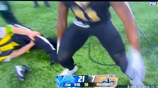 GRUESOME knee injury sideline official New Orleans saints Detroit lions game [upl. by Lleral]