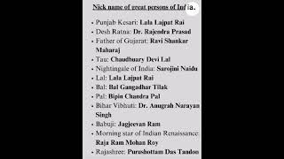 Nick name of Indian leaders shortsfeed [upl. by Filomena359]