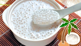 COCONUT PUDDING WITH TAPIOCA PEARLS amp TARO 西米露 VEGAN [upl. by Luise254]