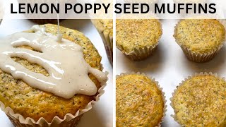 EASIEST LEMON POPPY SEED MUFFINS [upl. by Arraic]