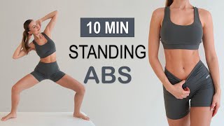 10 Min ALL STANDING ABS Workout  Daily Routine No Jumping No Repeat No Equipment [upl. by Sackville]