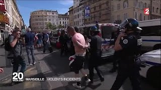 Les violences entre supporters anglais et russes nen finissent plus à Marseille [upl. by Carbrey793]