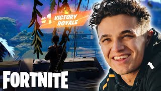 Lando Norris Plays FORTNITE For The First Time [upl. by Dnumde875]