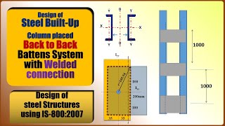 How to Design a Battened Steel Builtup Column  Channel Section  back to back  welded connection [upl. by Daegal]