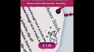 Kitchener Stitch Guide Keychain  Wood Bag Tag for Easy Sock Finishing [upl. by Maxey]