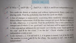 EX 132 Q1 TO Q18 SOLUTIONS OF PROBABILITY NCERT CHAPTER 13 CLASS 12th [upl. by Mackie204]