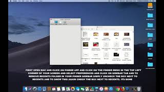 HOW TO REMOVE OR SHOW RECENTS FOLDER IN FINDER SIDEBAR IN MAC OS MOJAVE [upl. by Woodhead]